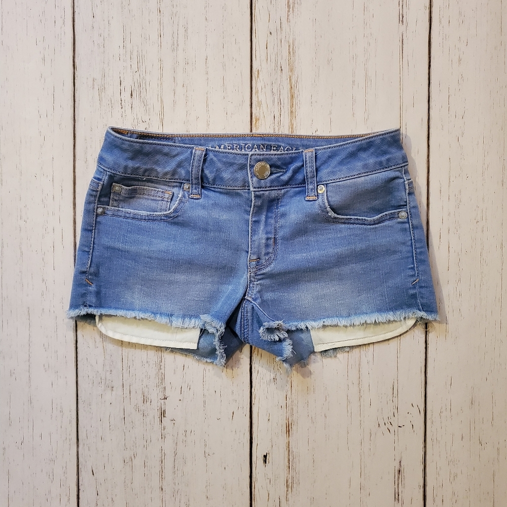 AEO Super Stretch Shorties Jean Shorts